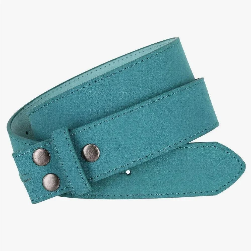 🔸️NIB Turquoise Genuine Suede Leather Belt w/Detachable  Antiqued Buckle Small